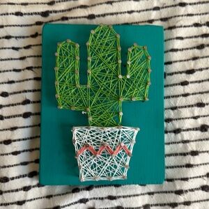 Nail and string cactus